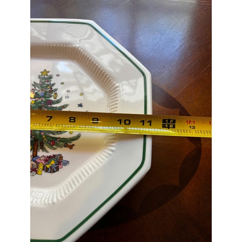 Nikko Christmastime Octagonal Dinner Plates Set of 3 Christmas Tree Japan